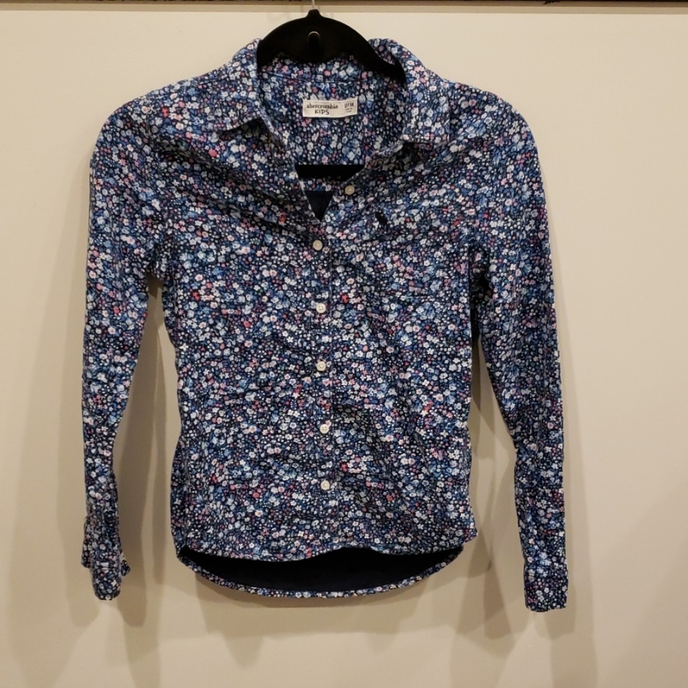 Floral button down Abercrombie kids size 13/14
